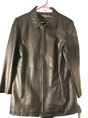 Centigrade Woman s Coco Brown Leather Full zip Coat Medium 