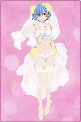 Erwachsene Sammlerstück Re: Zero Rem Fleecedecke Hochzeitskleid Illustration ...