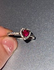 Pandora Elevated Red Heart Ring Size 7.5