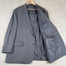 Ralph Ralph Lauren 100 Wool Blazer Grey Two-Button Jacket Mens 54L Formal