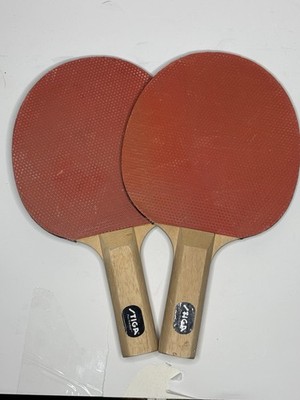 STIGA Table Tennis Ping Pong Paddles Set of 2 Red and Black Rubber