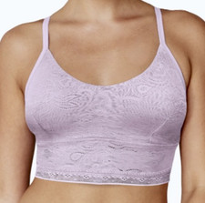 MAIDENFORM Allover Lace Longline Urban Lilac Wireless Bralette NEW Womens Sz M L