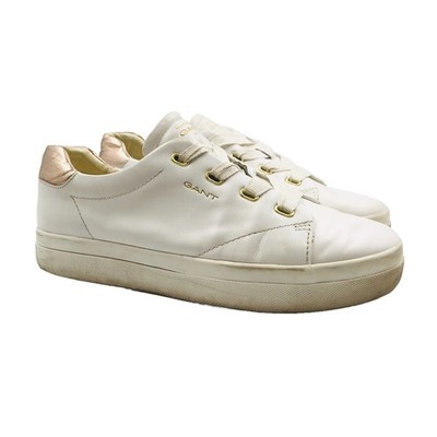 GANT Women White Leather Lace Up Sneakers Trainers Shoes EUR 40 UK 6.5 US 8.5