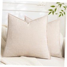 Set of 2 Soft Textured Decorative Throw 18" x 18" Pack of 2 Light Beige