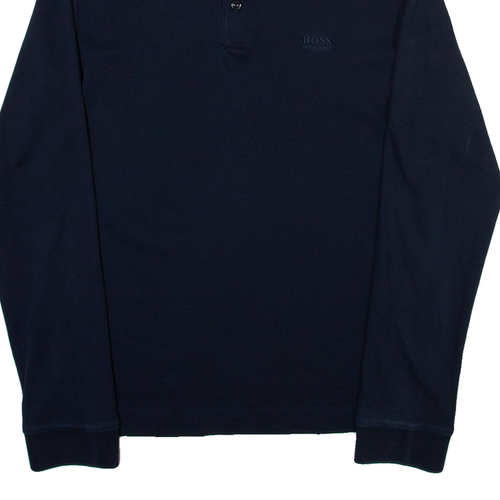 HUGO BOSS Mens Polo Shirt Blue Long Sleeve S - Picture 5 of 6