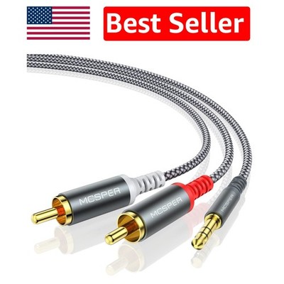 6.6 Feet RCA to 3.5mm AUX Cable - Bidirectional and Tangle Free for All Devices