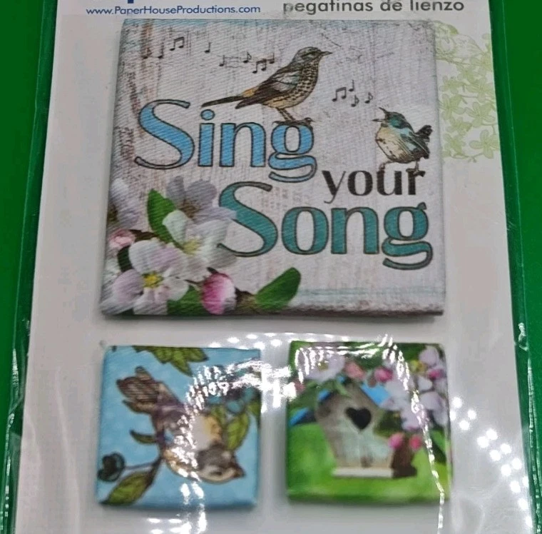 纸屋帆布贴纸春天、艺术、花朵、鸟类、希望、梦想多色  — 第 3/4 张图片