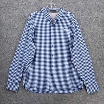 Sig Sauer Storm Creek Shirt Mens XL Blue Gingham Plaid Performance Button Up