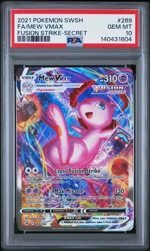 2021 Pokemon SWSH Full Art Mew Vmax Fusion Strike Secret #269 PSA 10 Gem Mint