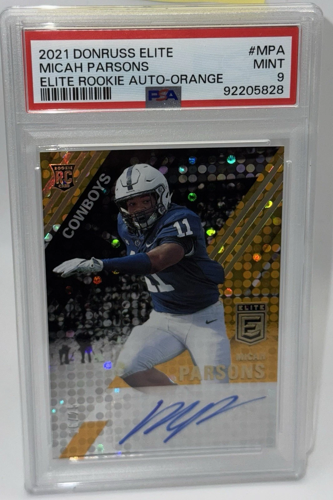 Micah Parsons Panini Donruss Elite Elite Rookie Autographs #MPA Orange