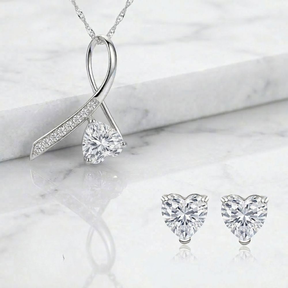 Parure bijoux cœurs de prestige en argent 925/1000 pour une élégance certifiée