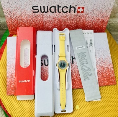 Limited 1984 Swatch YELLOW RACER NEW Stranger Things Sadie Sink Max Mayfield
