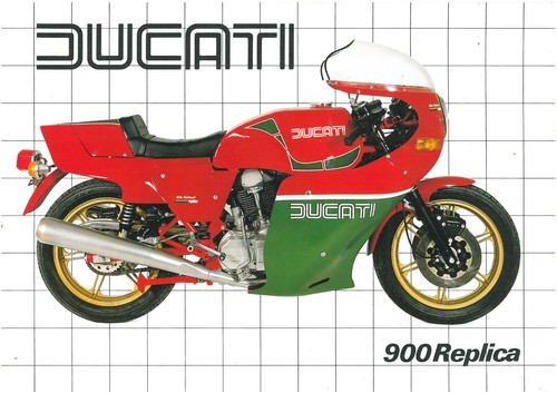 Prospekt Ducati 900 MHR REPLICA Brochure Catalogue Prospekt 1982 Italien Angl - Bild 1 von 2