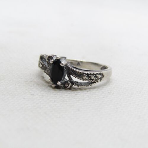 Avon A Sterling Silver 925 Black Onyx Ring Size 8.5 K6897 - Picture 3 of 7