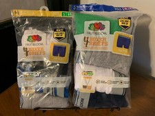 FRUIT OF THE LOOM Boy's 100 Cotton Wicking BOXER BRIEFS 4 Pack Size S or XL NIP