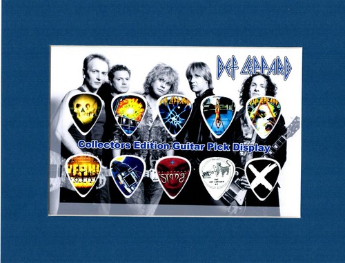 Def Leppard Matted Picture Guitar Pick Set Collectors Pour Some Sugar On Me - Picture 1 of 1