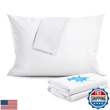 FAUNNA Pillow Protector with Zipper Standard Size Pillow Covers 100% Waterpro