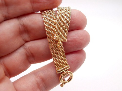 18K Gelbgold Armband, flaches 5-strängiges Armband - Made in Italy - - Bild 6 von 10