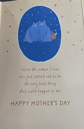 Happy Mother’s Day My Wife My Better Half Cute Bear Couple Large Greeting Card - Picture 3 of 4