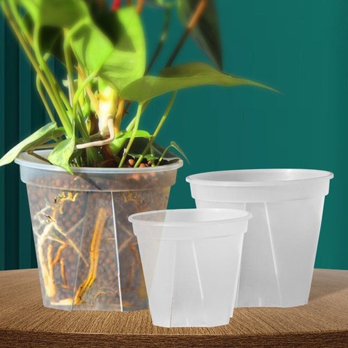 Macetas de plástico transparente para orquídeas con flores plantas para crecimiento control de raíces suministros para guardería jardín - Imagen 2 de 17