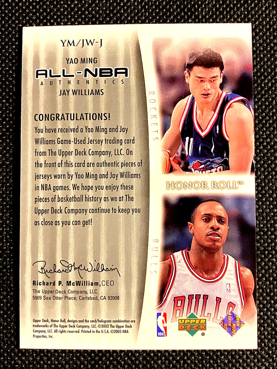 2003 Upper Deck Dual Jersey Yao Ming Jay Williams Dual Jersey ALL