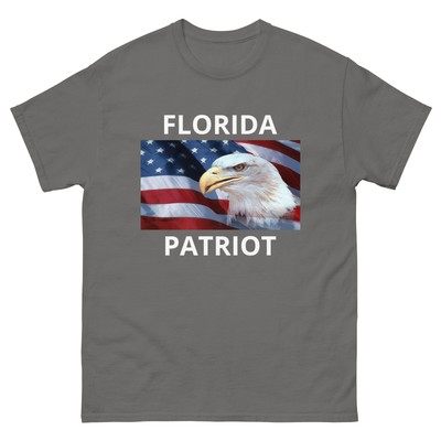 Patriotic T-shirt For Floridians New Preshrunk Gildan 5000 Tee Tear Away Label