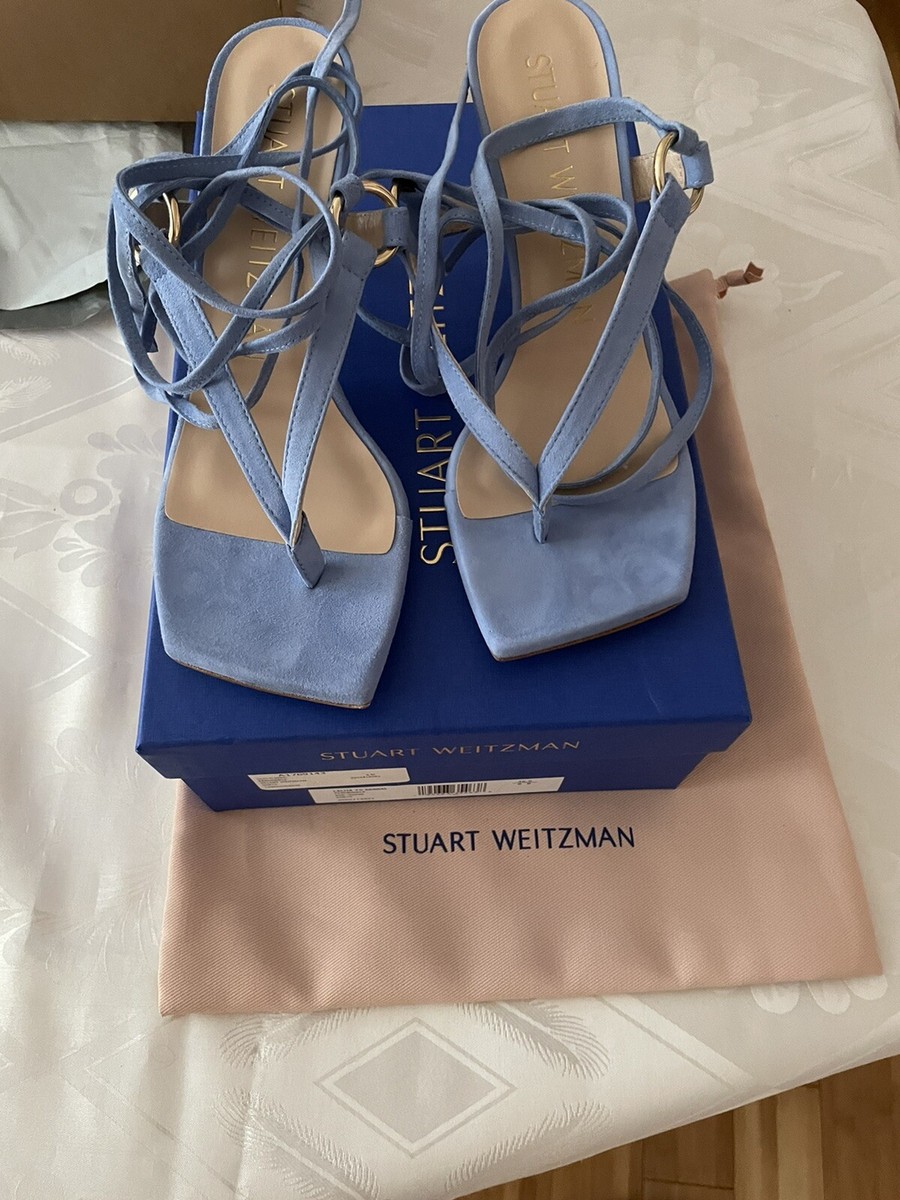 Stuart Weitzman Lalita 75 Womens Ankle Tie Heel Thong Sandal