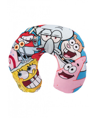 Spongebob - Kissen '' allover '' 30 x 30 cm waschbar Hörnchen Nacken Kissen neu