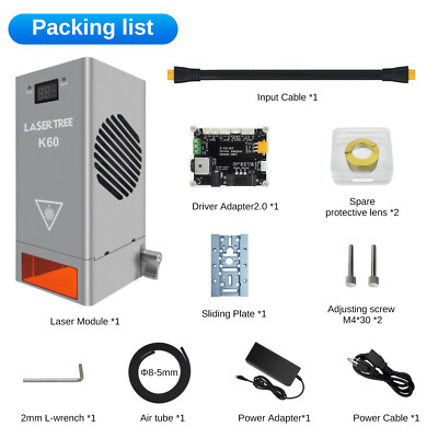 K60 Upgrade 60W Laser Module Head for CNC Laser Engraving and Cutting DIY Tools