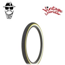 Vintage Original Lowrider Tire 20" x 1.75" HF-120A Black/White Sidewall YEL Line