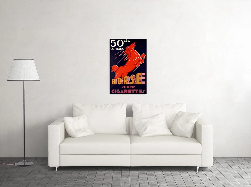 Caballo Cigarrillos Suizos 1930 Original Vintage Arte de Pared Decoración del Hogar - PÓSTER 20x30 Foto 3 de 4