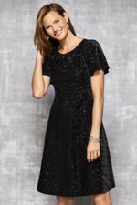 $159 NWT RSVP BY TALBOTS LADYS SEQUIND VELVET FLARE EVENING DINNER DRESS SIZE 4P