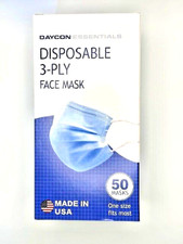Daycon Essentials Disposable 3 ply Facemask, 50 count, Made in USA