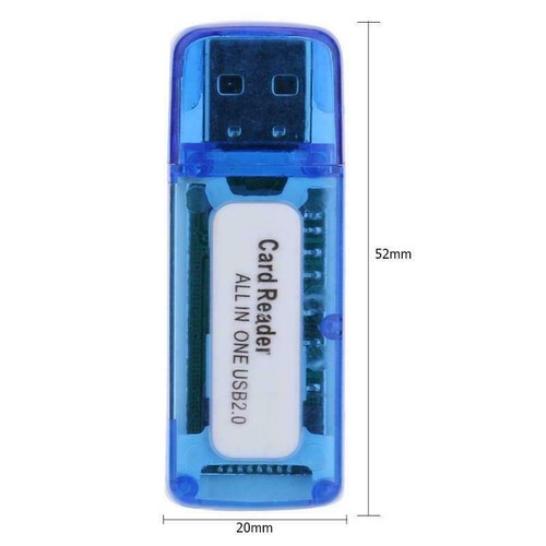 LETTORE SCHEDE DI MEMORIA MEMORY CARD READER USB ADATTATORE 4in1 MICRO SD TF MS - Zdjęcie 2 z 9