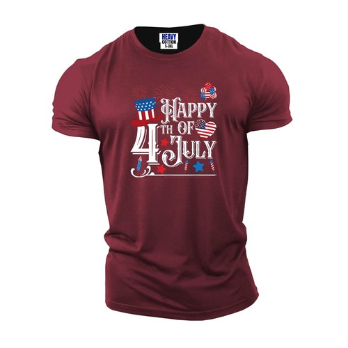 Men's American 4th Of July Celebration Short Sleeve T-Shirt USA Funny Gift Tee - Picture 5 of 11