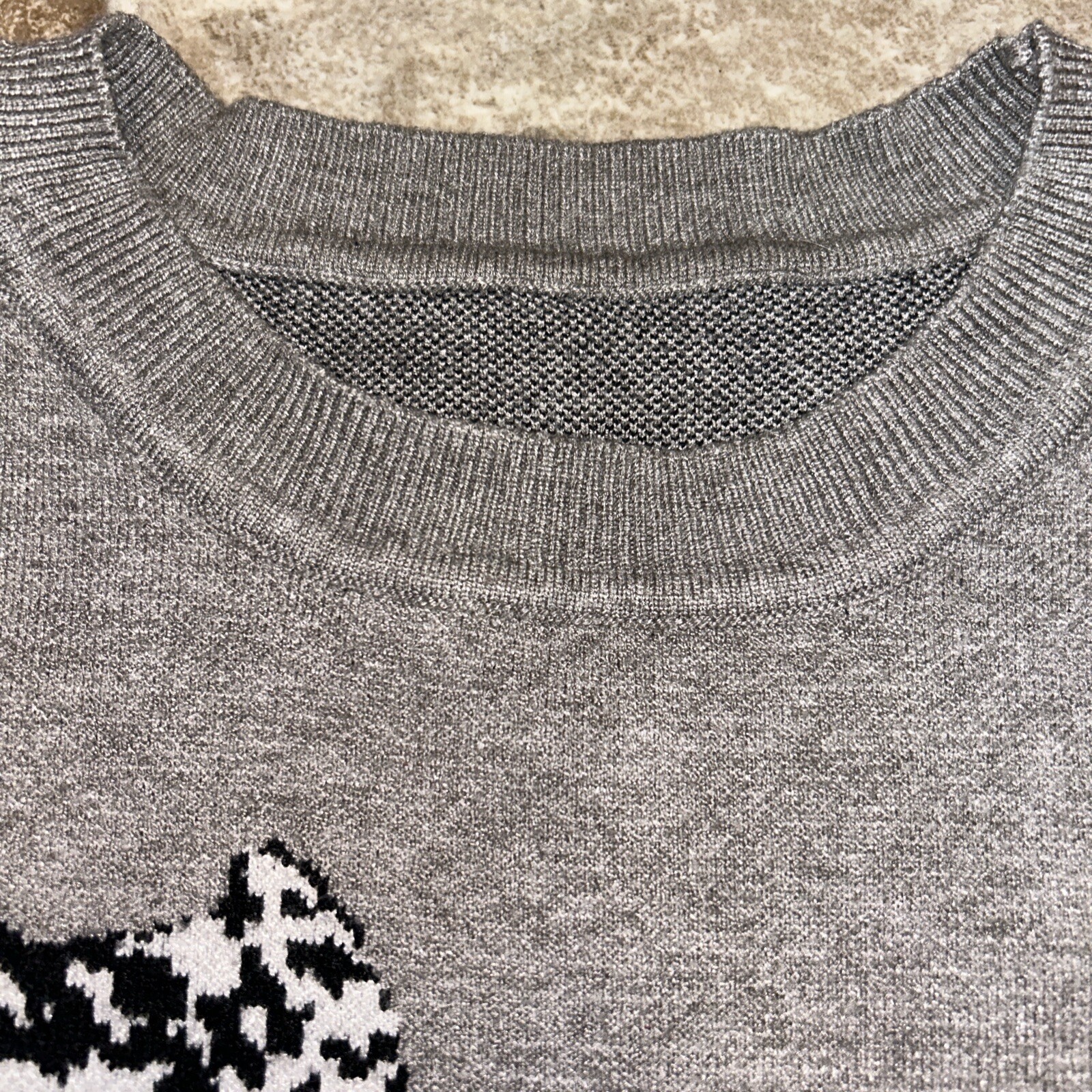 Loose Jumper Leopard Pattern Knitted Cropped Swea… - image 3