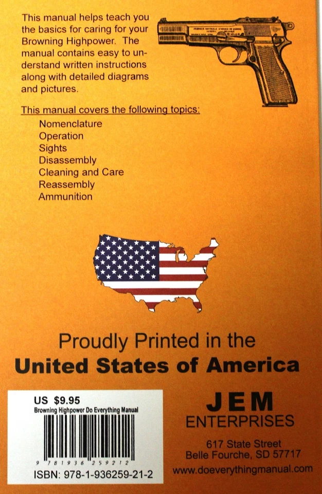 BROWNING HIGHPOWER 9mm & .40 S&W DO EVERYTHING MANUAL DISASSEMBLY CARE BOOK NEW Foto 2 de 2