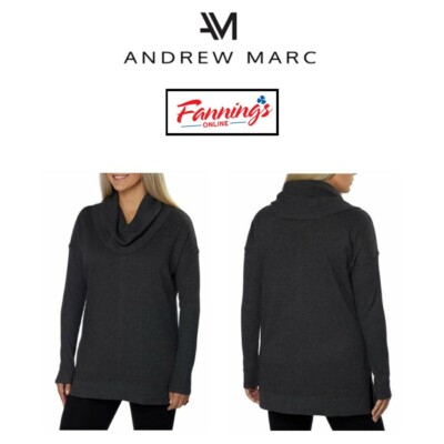  Marc New York Womens Performance Fleece Cowl Neck Tunic Sweater 