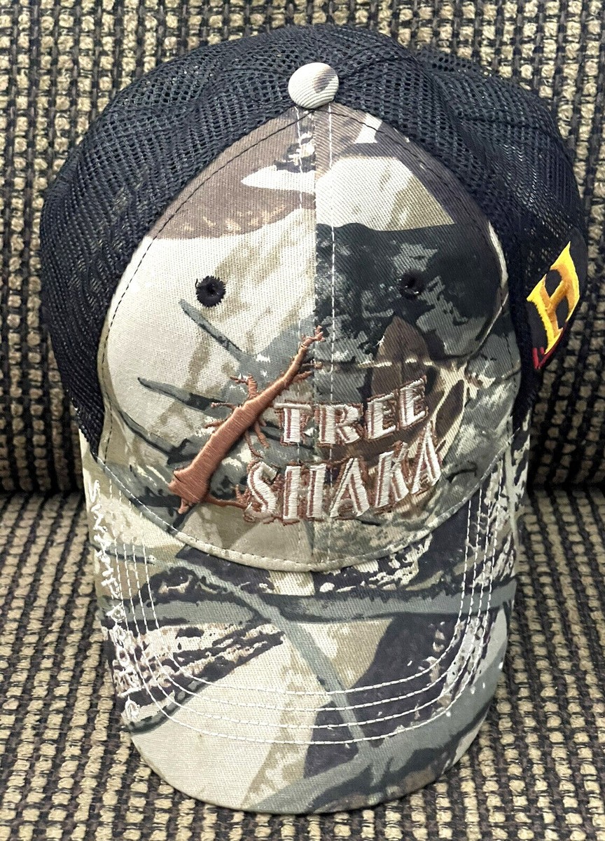 SWAMP PEOPLE TREE SHAKA Camo Black Meshback Baseball HAT CAP