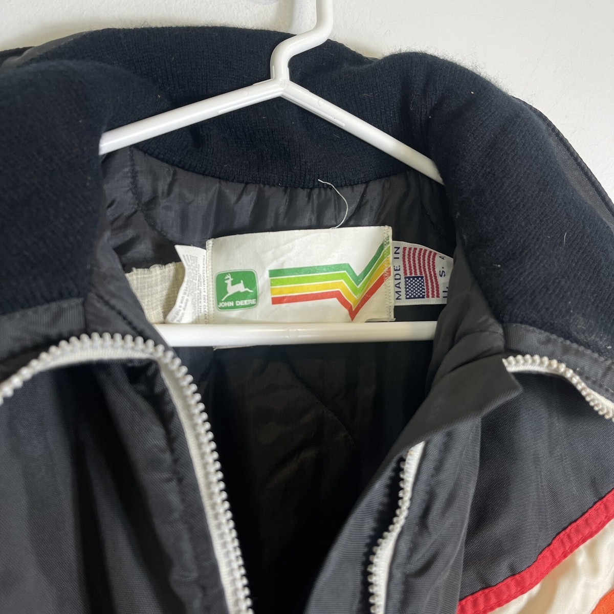Vintage John Deere Jacket Ski Puffer Coat Rainbow Adult