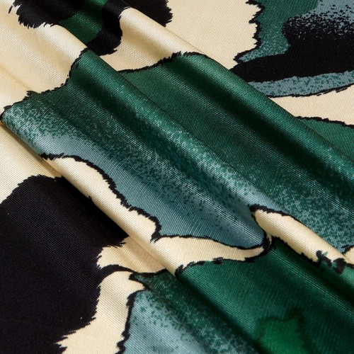 Cowgirl Green Stretch 100% Silk Jersey Knit Dress Fabric BTY 42" W - Picture 2 of 3