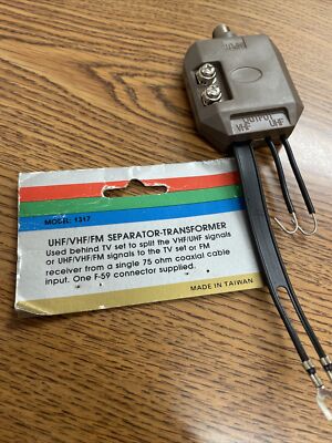 (New) UHF/VHF/FM Band Separator 75 Ohm TV Antenna Splitter Adapter 