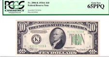 1934-A $10 Federal Reserve Note Dallas PCGS Gem New 65PPQ #K37307659A