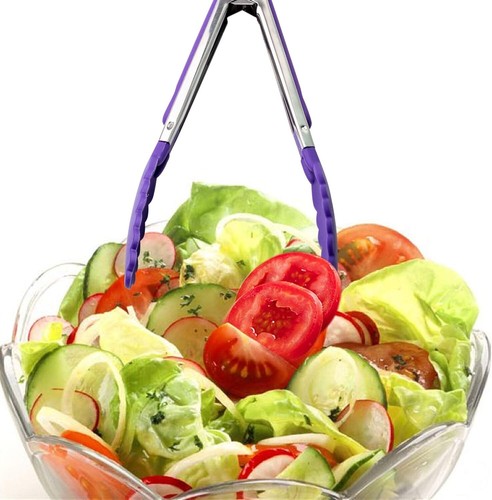 7 Pack Kitchen Tongs Set 7-Inch Color Mini Small Food Tongs with Stainless Steel - Picture 6 of 6