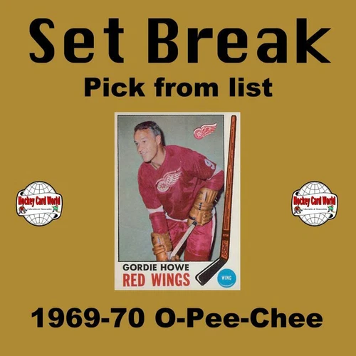 (HCW) 1969-70 O-Pee-Chee NHL Hockey Cards Set Break #2 - Pick From List