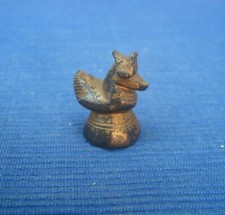 V67 Joli Poids Mesure à Opium en Bronze Doré Asie 32.3gr