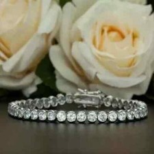 8.00 Carat Lab Created Diamond White Gold Plated Women's Tennis Bracelet