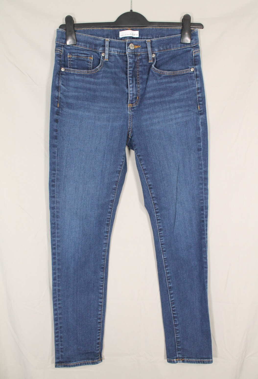 LOFT ANN TAYLOR Stretch Denim THE SKINNY High-Rise RAW HEM 5-Pocket JEANS 8/29
