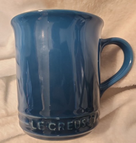 LE CREUSET MARSEILLE BLUE STONEWARE COFFEE MUG CUP 14 Oz. VERY GOOD - Bild 9 von 9