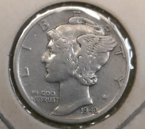 1943 S Mercury Silver Dime US Coin 90% Silver 10c Very Fine